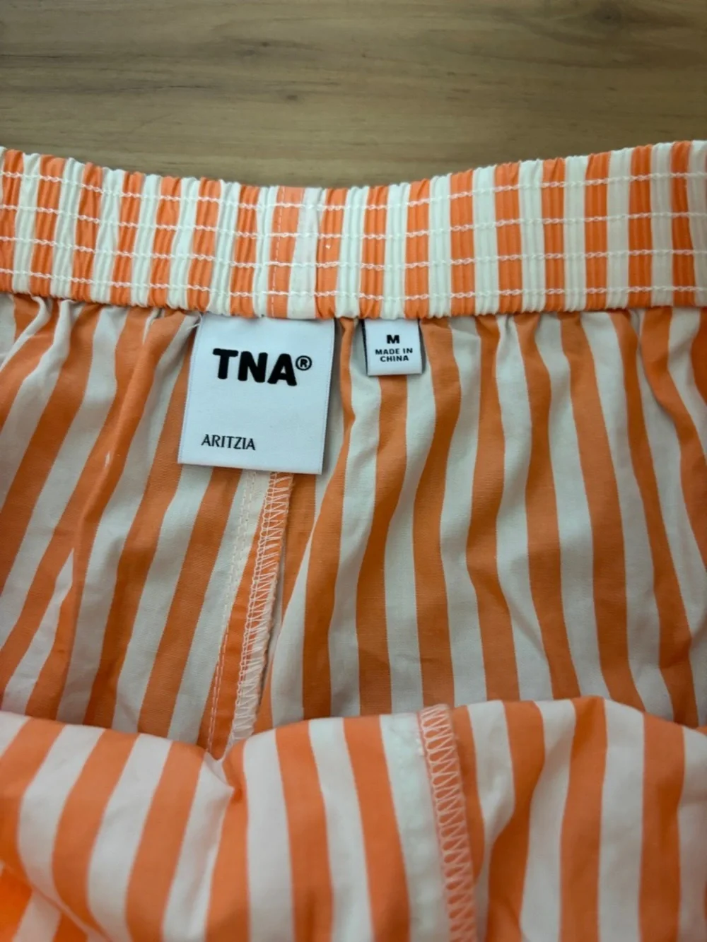 TNA Orange and White Striped Cotton Sleep Shorts